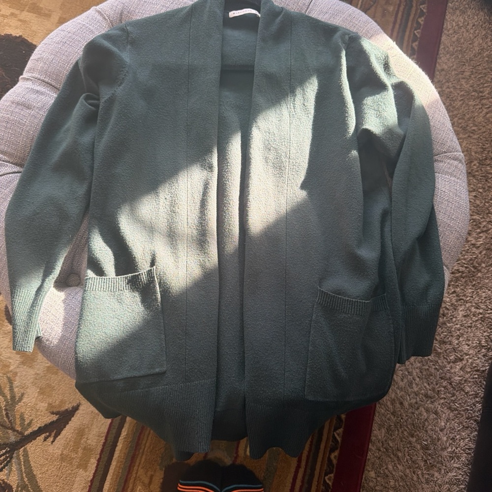 Staccato Dark Green Open-Front Cardigan